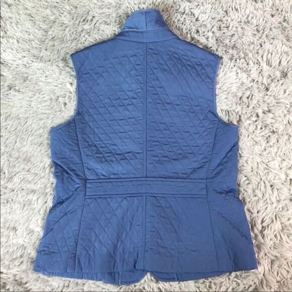 Talbots Blue Quilted Snap Closure Vest Size Small - Picture 4 of 7